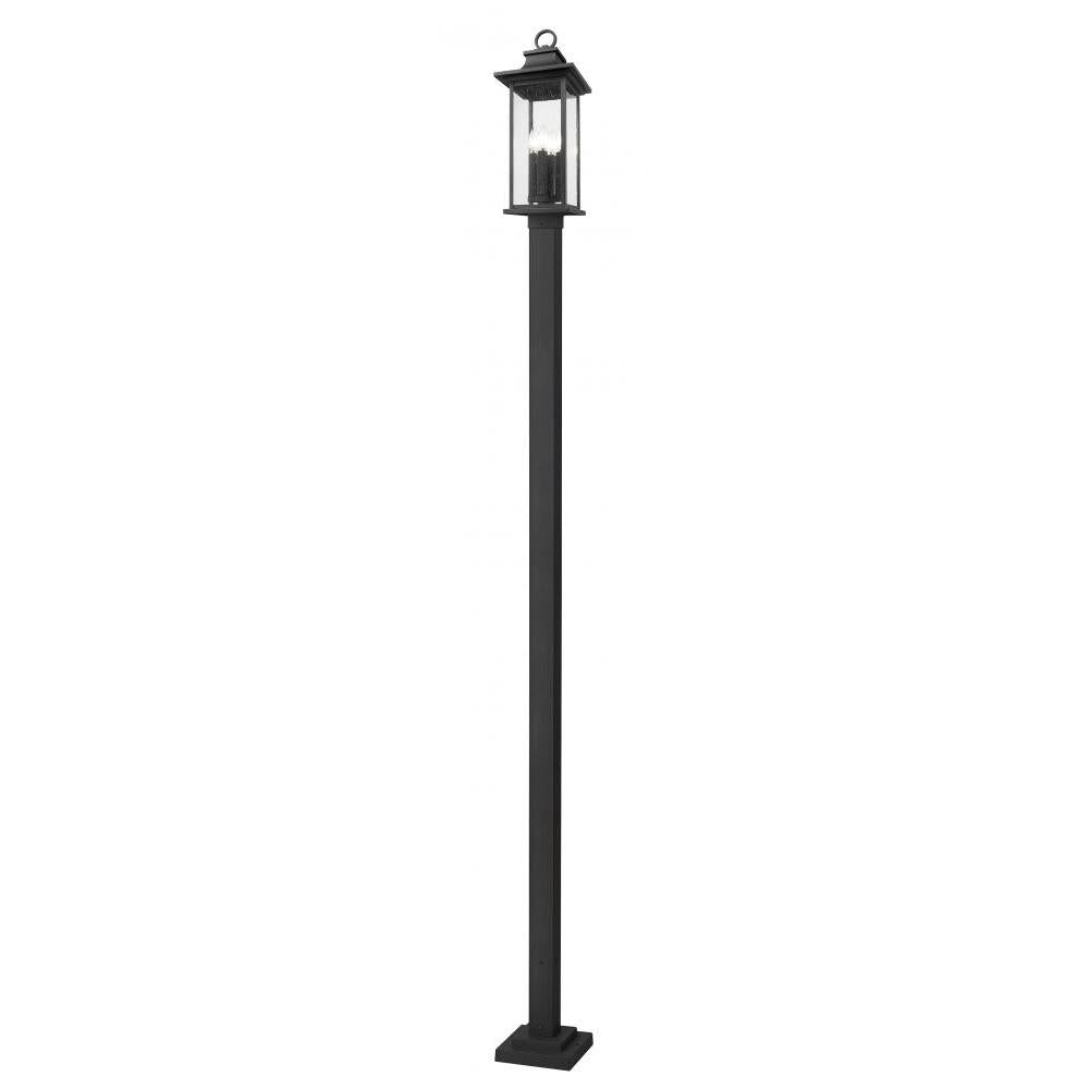 4 Light Outdoor Post Mounted Fixture-Clear Seedy