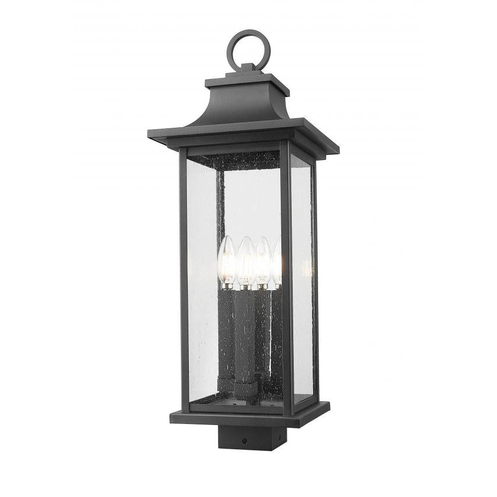 4 Light Outdoor Post Mount Fixture-Clear Seedy