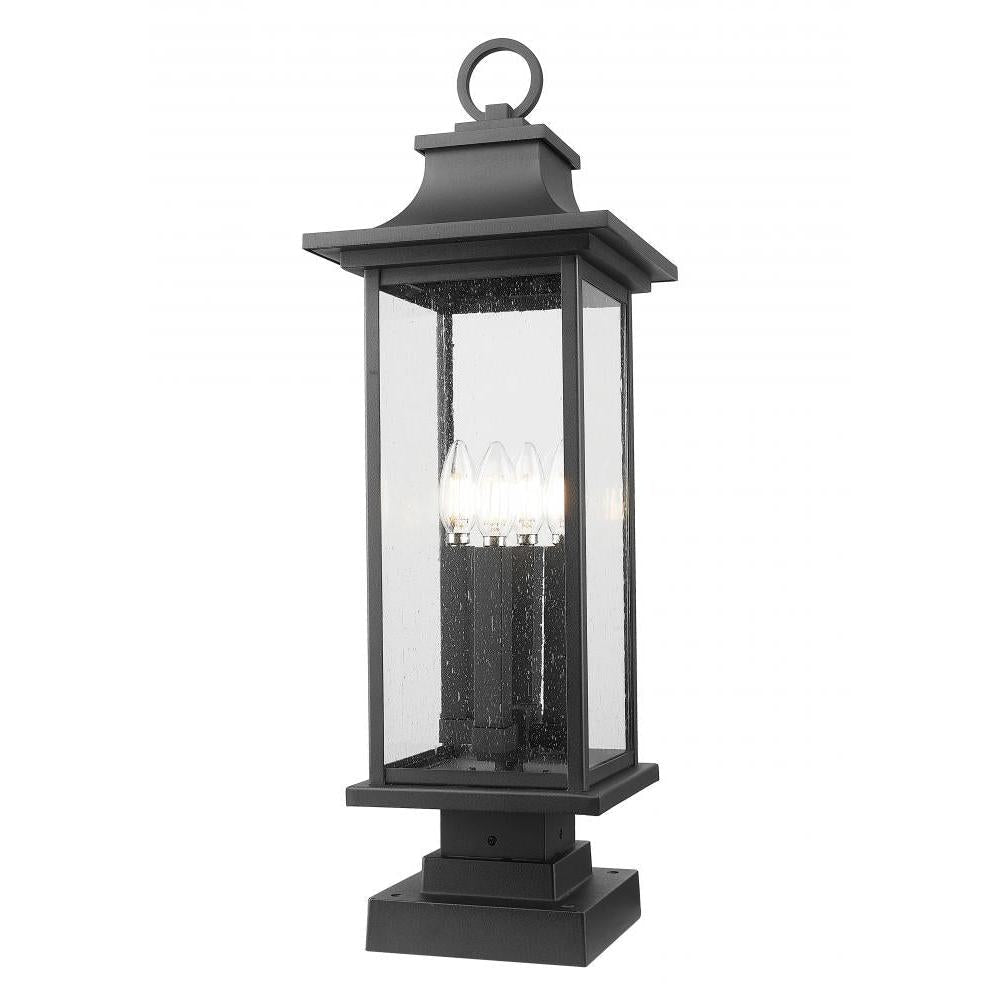 4 Light Outdoor Pier Mounted Fixture-Clear Seedy