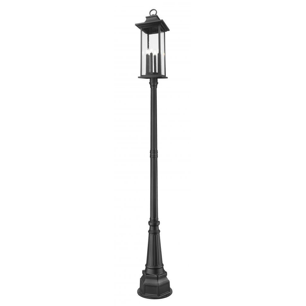 6 Light Outdoor Post Mounted Fixture-Clear Seedy