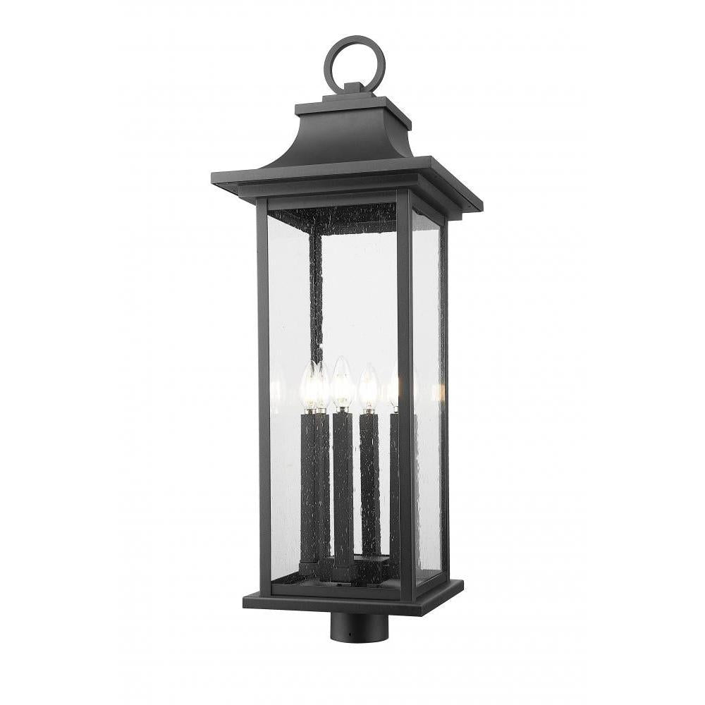 6 Light Outdoor Post Mount Fixture-Clear Seedy
