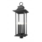 6 Light Outdoor Post Mount Fixture-Clear Seedy
