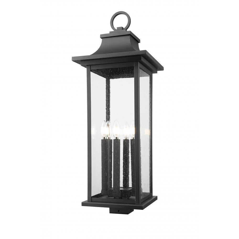 6 Light Outdoor Post Mount Fixture-Clear Seedy