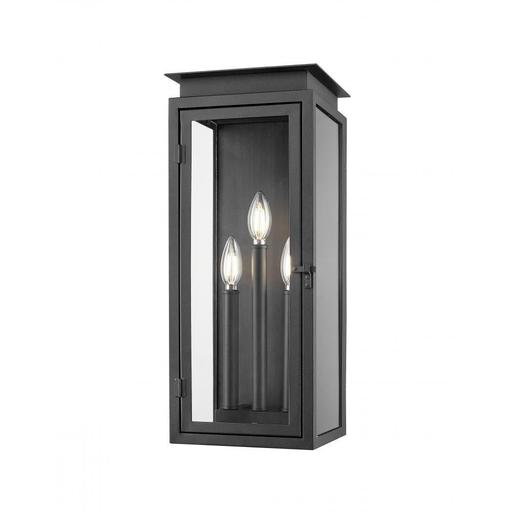 3 Light Outdoor Wall Light-Clear