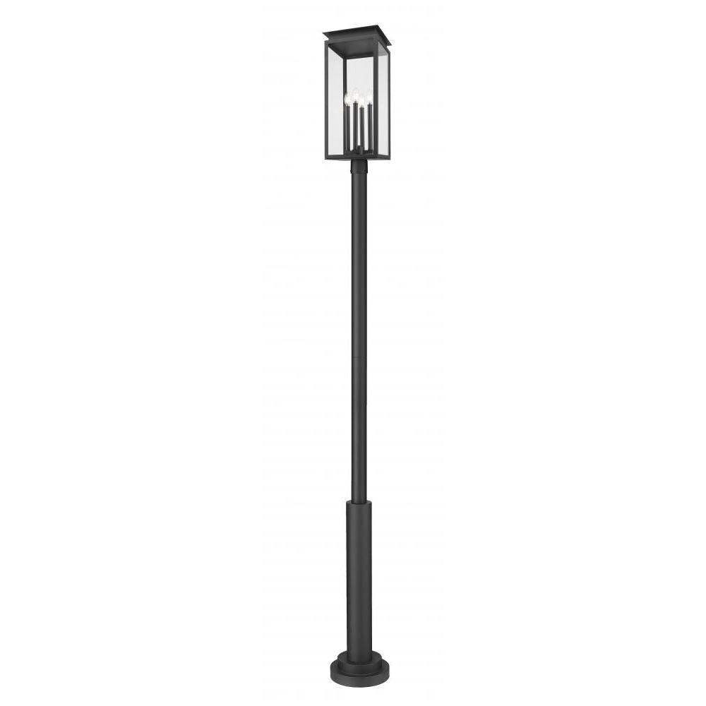 4 Light Outdoor Post Mounted Fixture-Clear