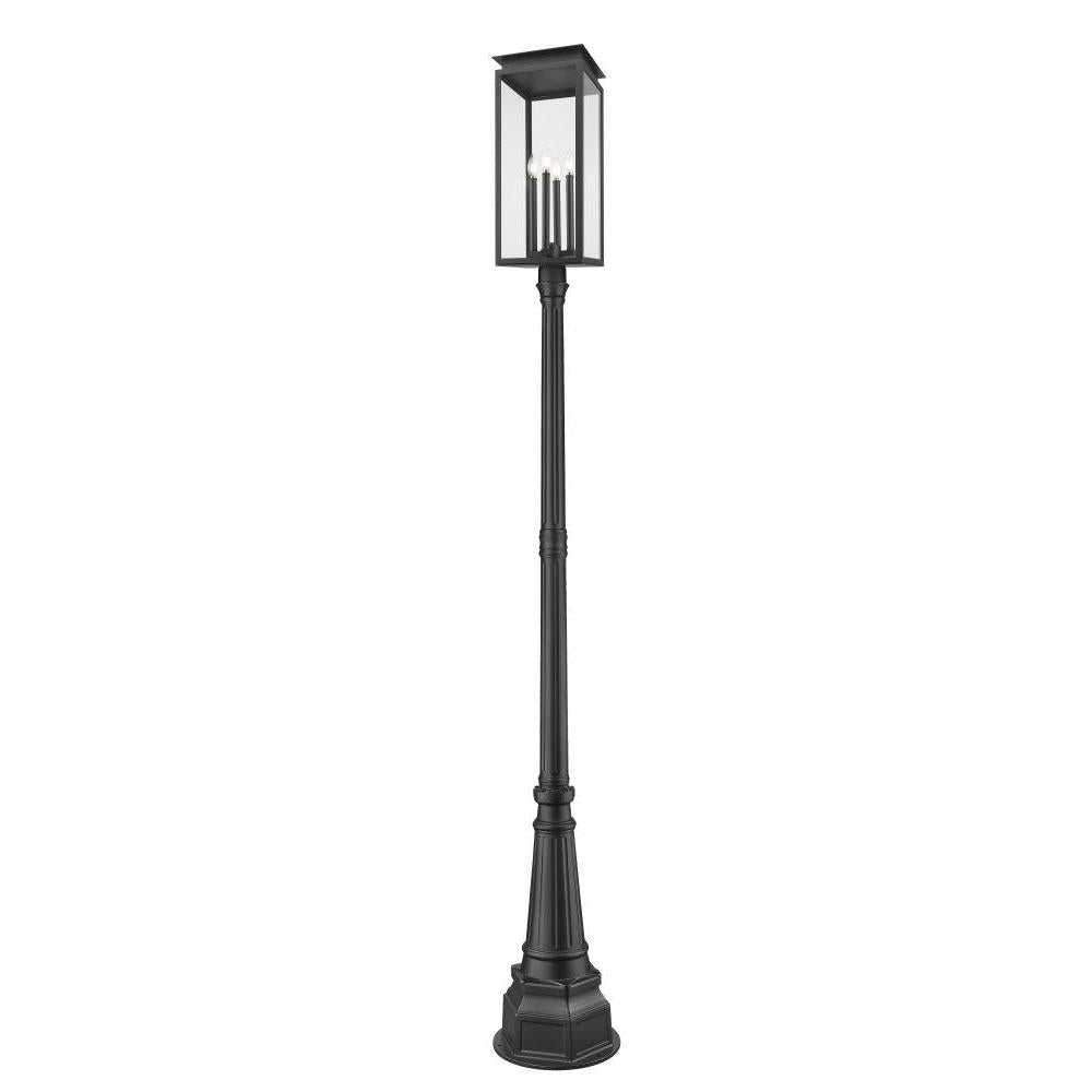 4 Light Outdoor Post Mounted Fixture-Clear