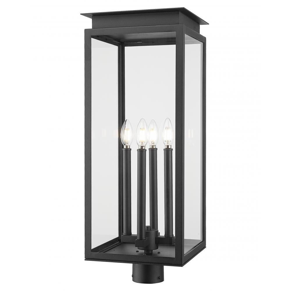 4 Light Outdoor Post Mount Fixture-Clear