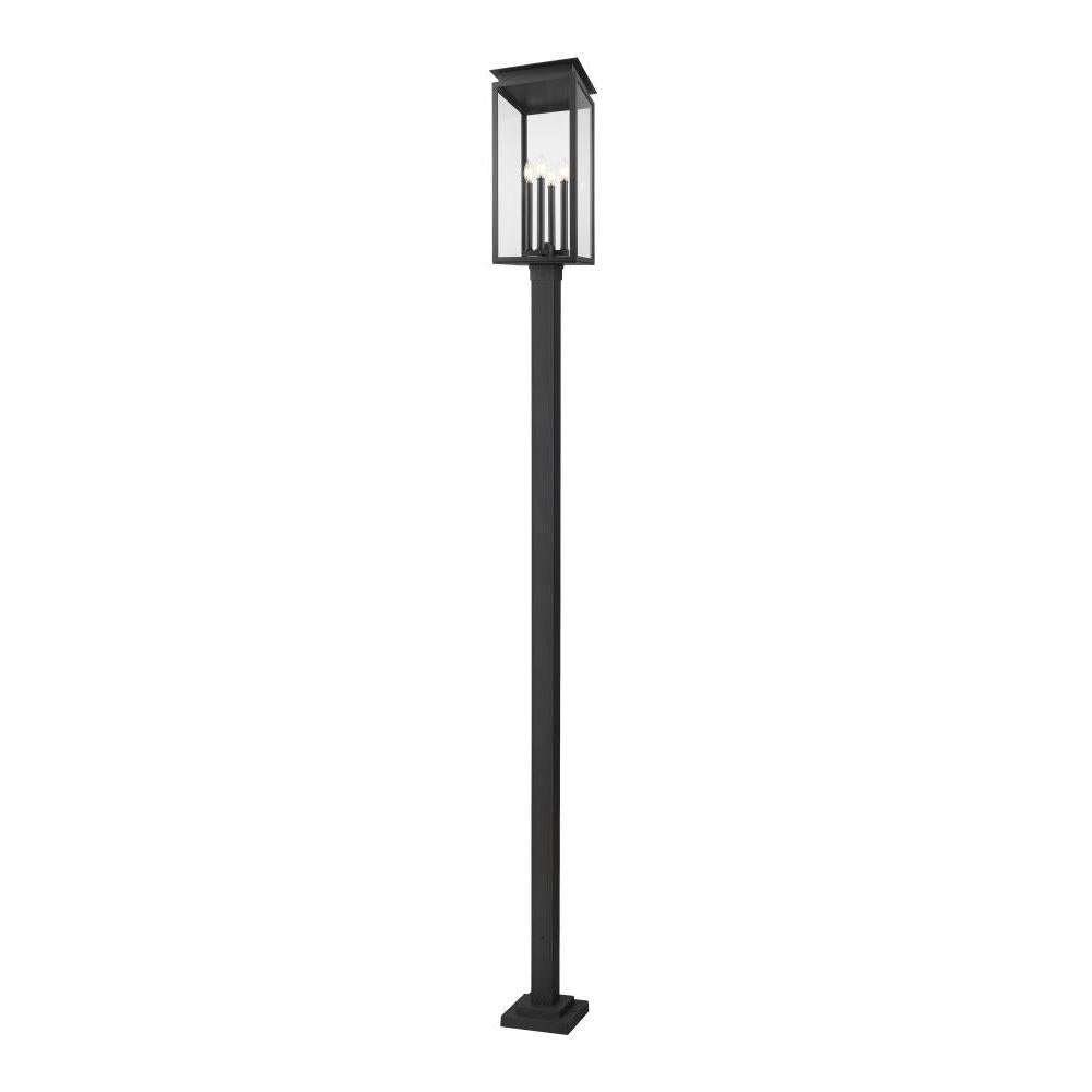 4 Light Outdoor Post Mounted Fixture-Clear