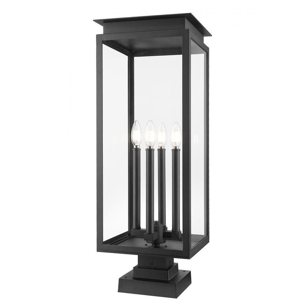 4 Light Outdoor Pier Mounted Fixture-Clear