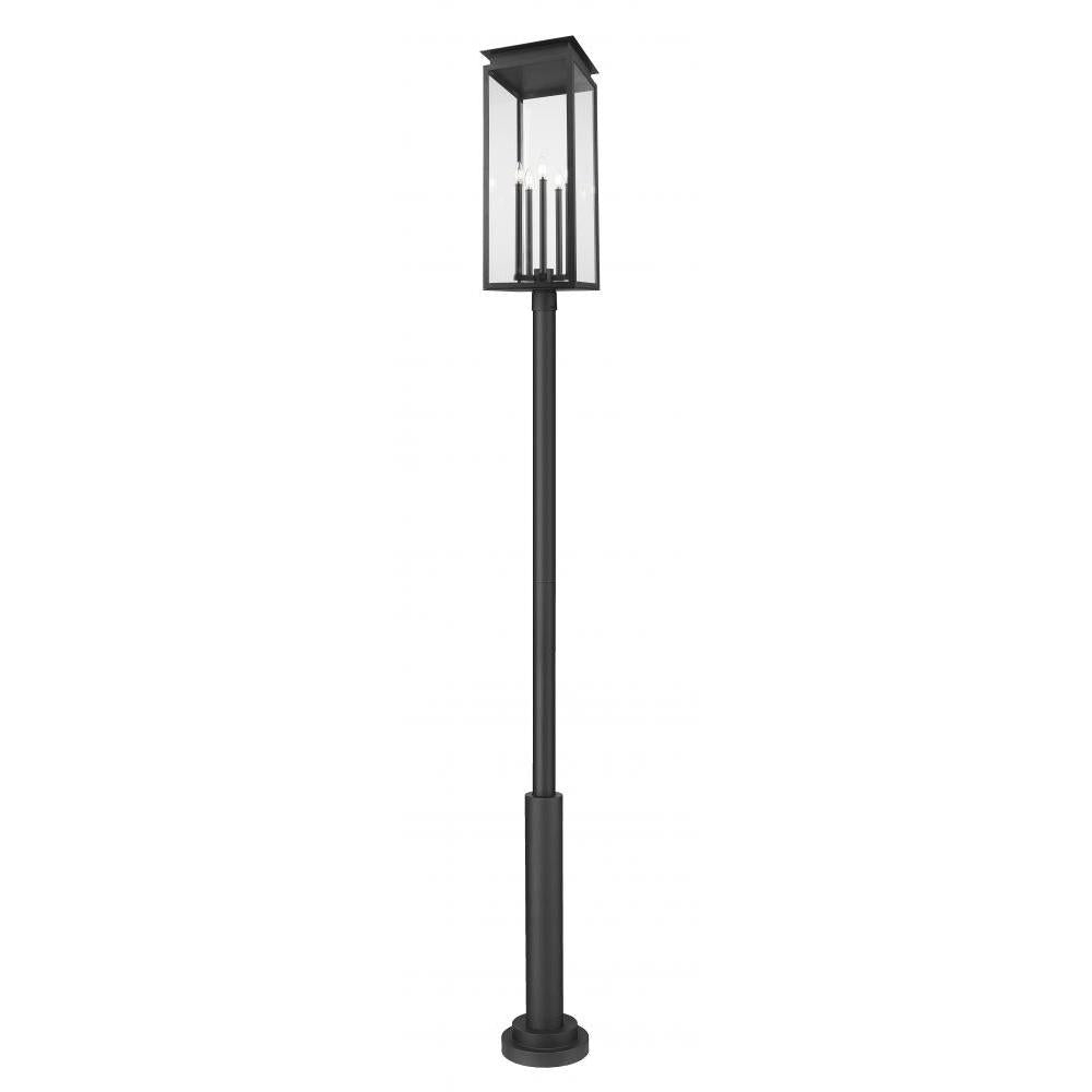 5 Light Outdoor Post Mounted Fixture-Clear