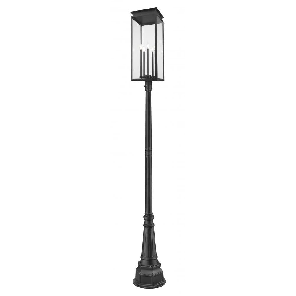 5 Light Outdoor Post Mounted Fixture-Clear