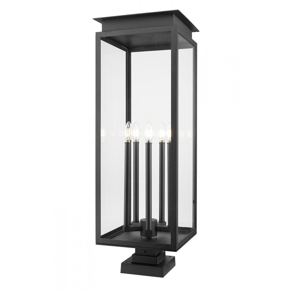 5 Light Outdoor Pier Mounted Fixture-Clear