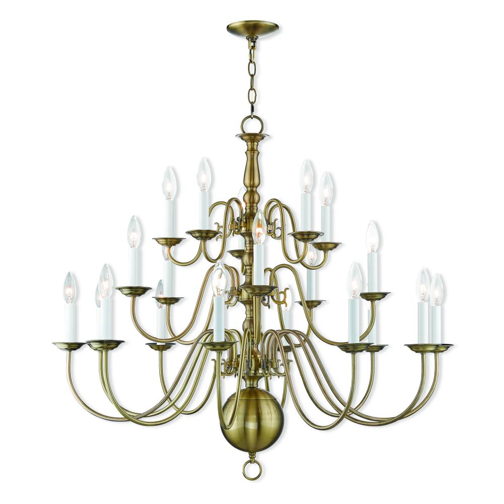 Livex Lighting WILLIAMSBURGH 5019-01 Chandelier Traditional - Antique Brass