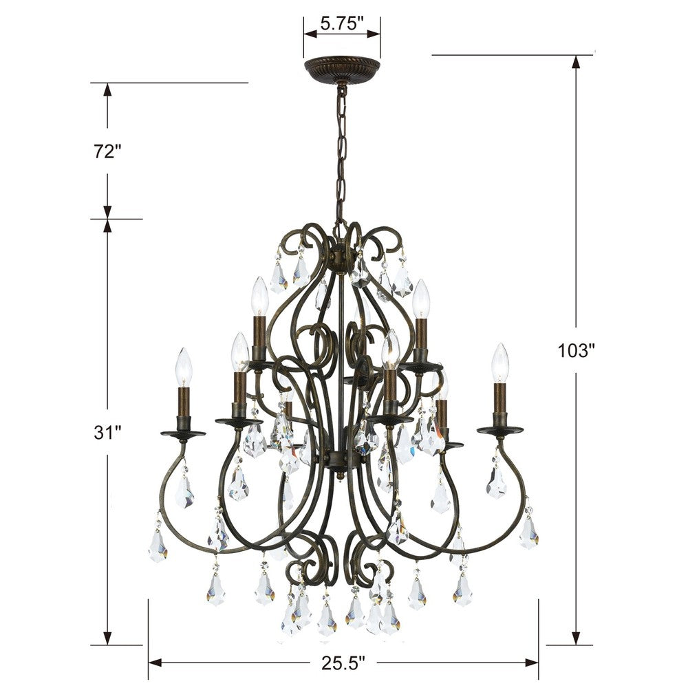 Crystorama ASHTON 5019-EB-CL-MWP Chandelier Contemporary - English Bronze