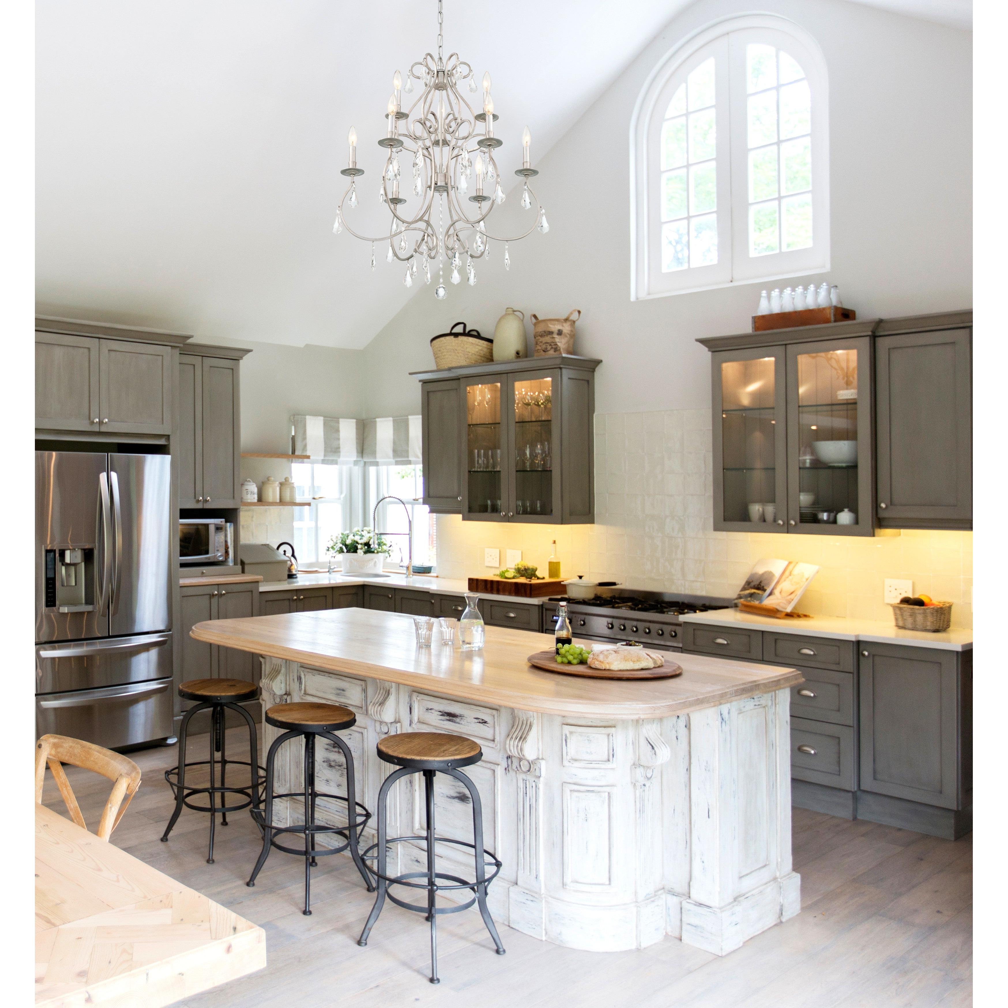 Crystorama Ashton 5019-OS-CL-MWP – 25.5 Inch – 9 Light – Chandelier – Clear Crystal – Olde Silver – Damp Rated