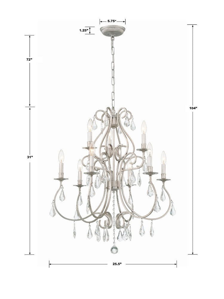 Crystorama ASHTON 5019-OS-CL-MWP Chandelier Contemporary - Olde Silver