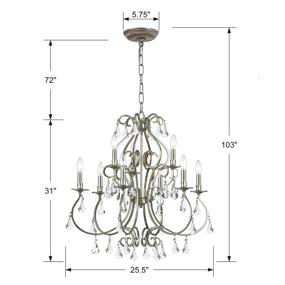 Crystorama ASHTON 5019-OS-CL-S Chandelier Contemporary - Olde Silver