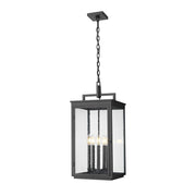 5 Light Outdoor Chain Mount Ceiling Fixture-Clear Seedy