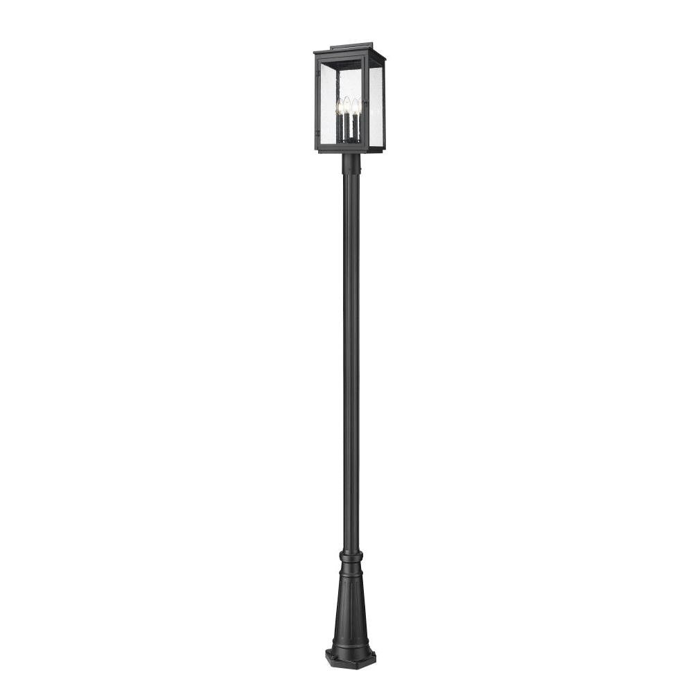 4 Light Outdoor Post Mounted Fixture-Clear Seedy