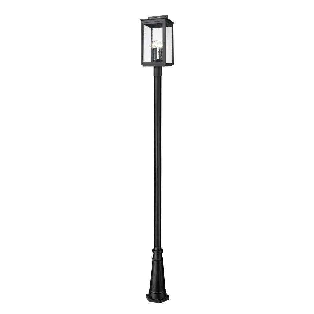 4 Light Outdoor Post Mounted Fixture-Clear Seedy