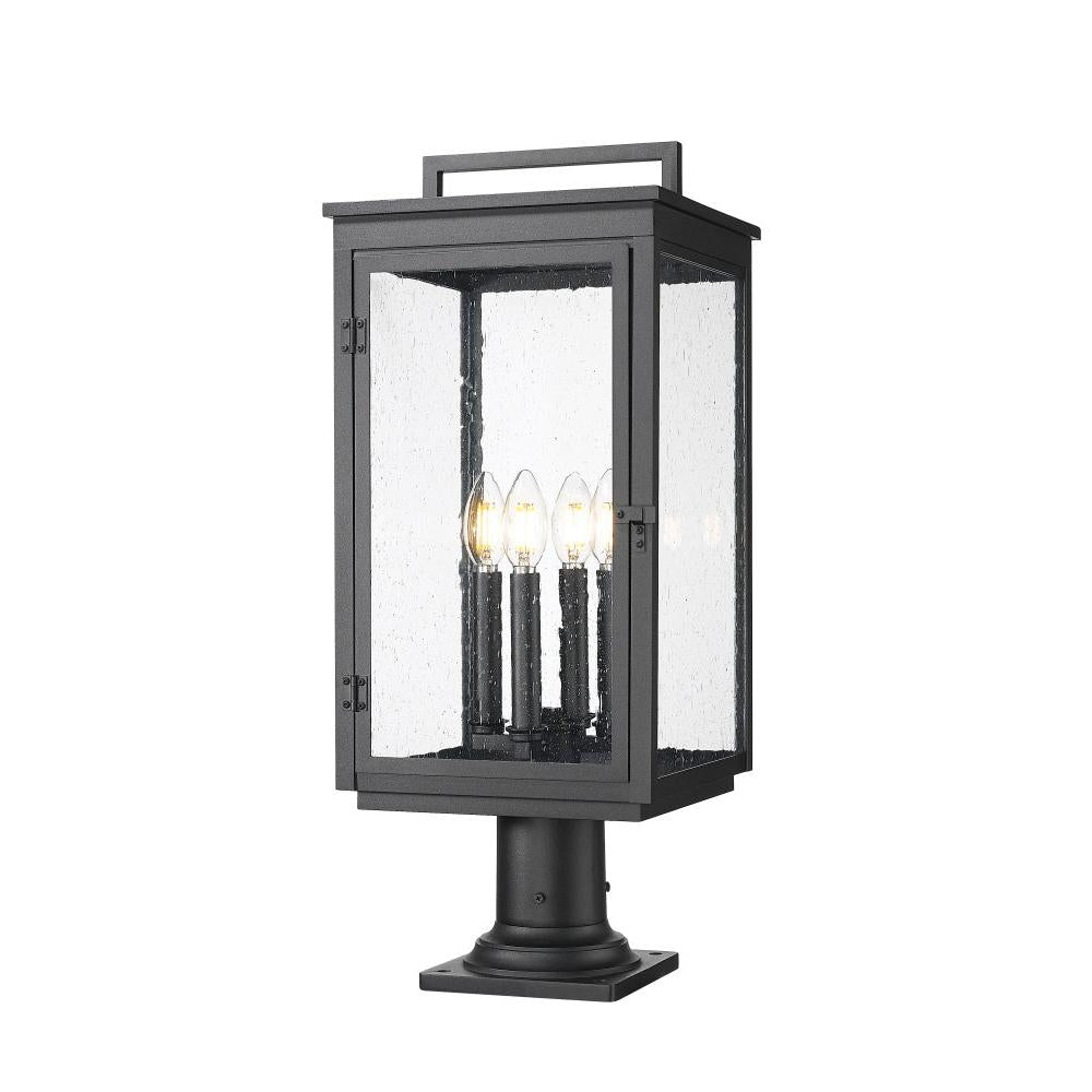 4 Light Outdoor Pier Mounted Fixture-Clear Seedy
