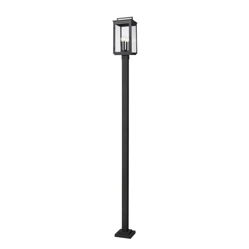4 Light Outdoor Post Mounted Fixture-Clear Seedy