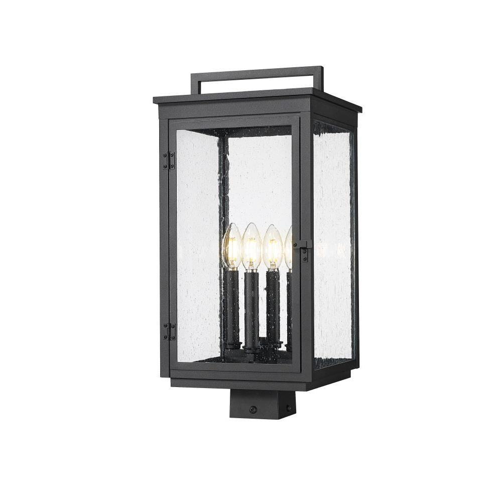 4 Light Outdoor Post Mount Fixture-Clear Seedy