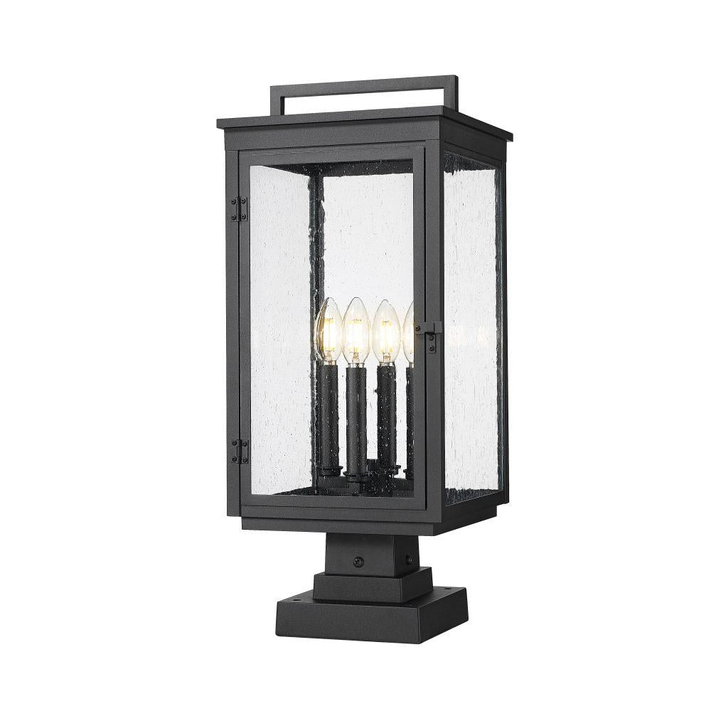 4 Light Outdoor Pier Mounted Fixture-Clear Seedy