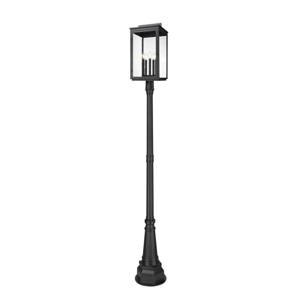 5 Light Outdoor Post Mounted Fixture-Clear Seedy