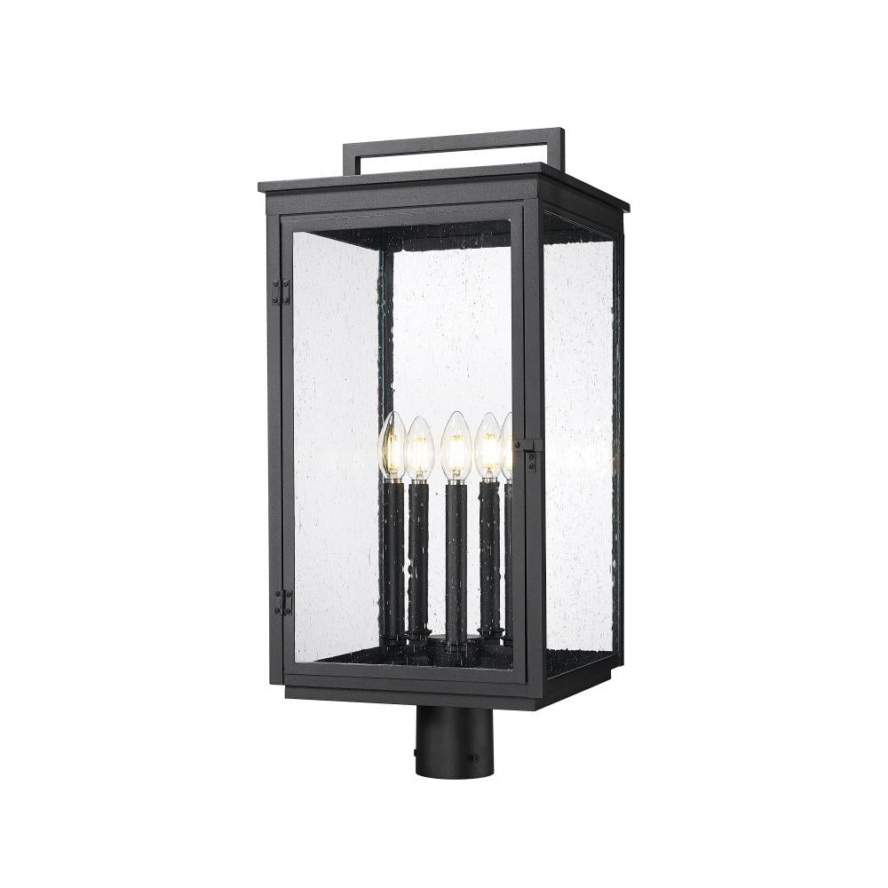 5 Light Outdoor Post Mount Fixture-Clear Seedy