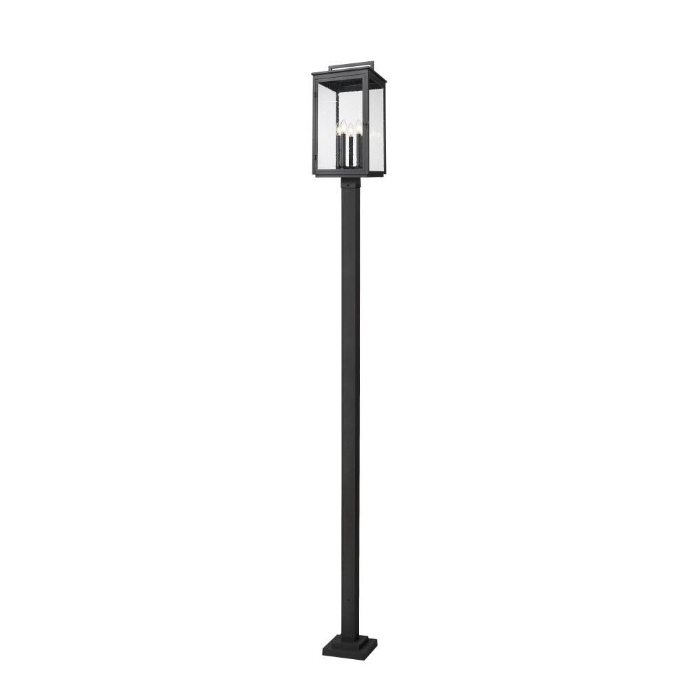 5 Light Outdoor Post Mounted Fixture-Clear Seedy