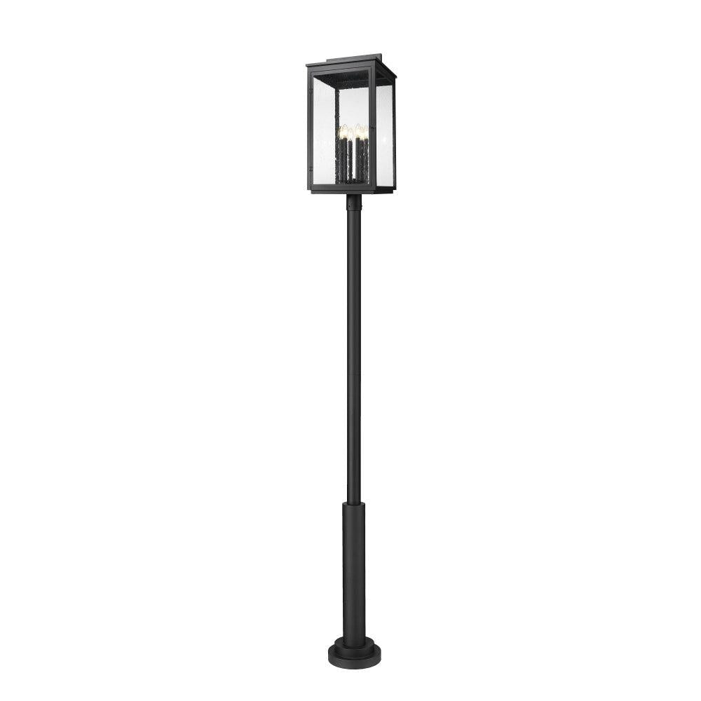 6 Light Outdoor Post Mounted Fixture-Clear Seedy