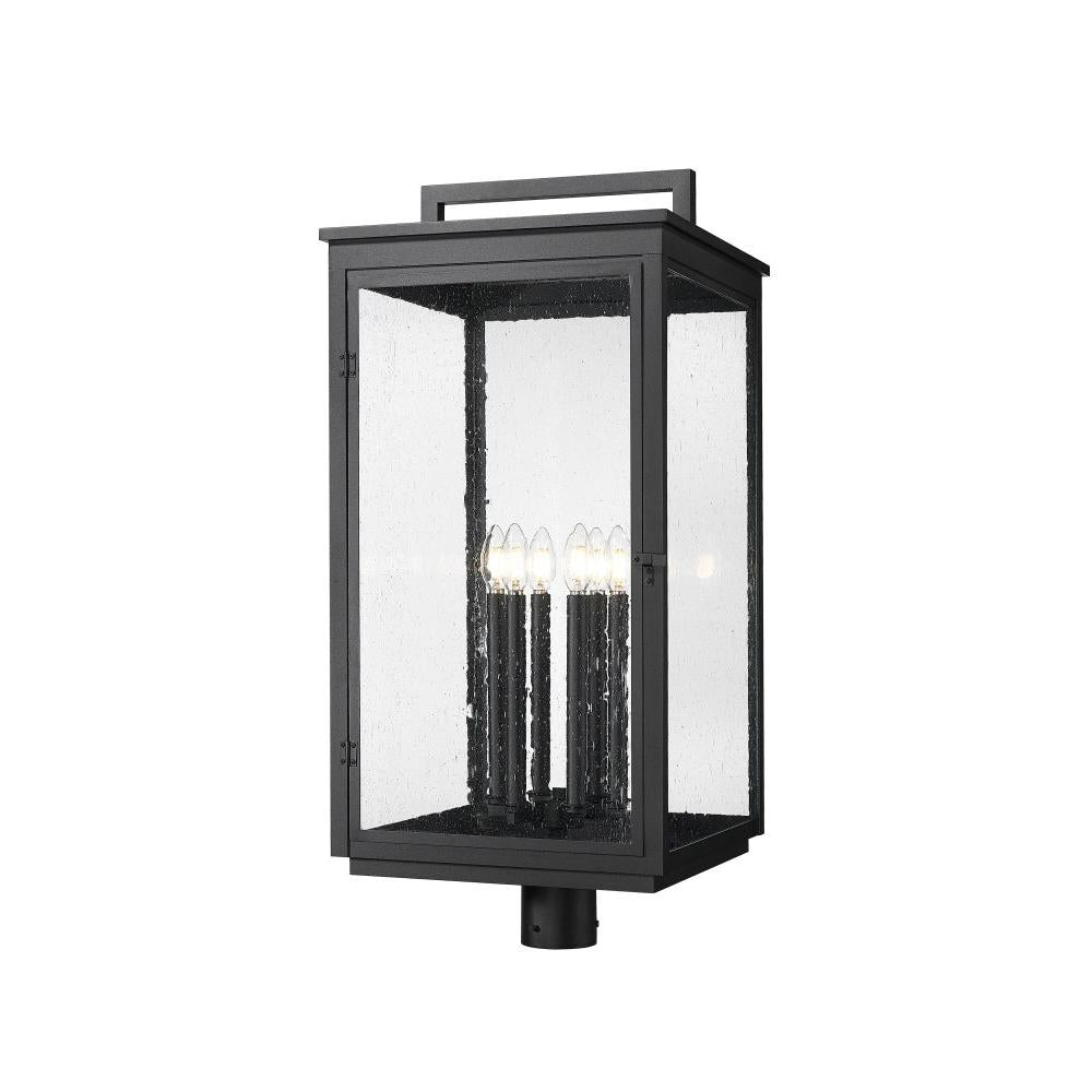 6 Light Outdoor Post Mount Fixture-Clear Seedy
