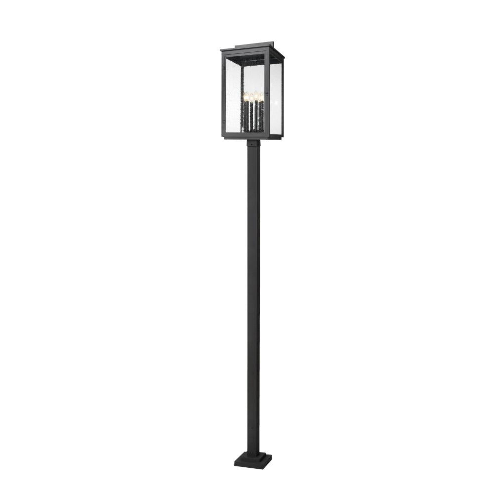 6 Light Outdoor Post Mounted Fixture-Clear Seedy