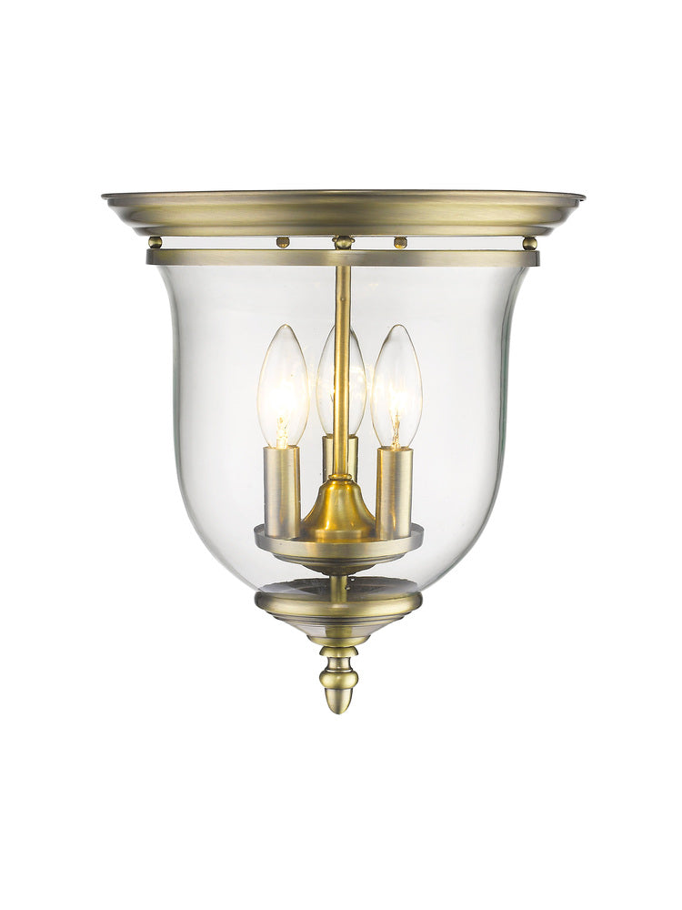 Livex Lighting LEGACY 5021-01 Flush Mount Traditional - Antique Brass