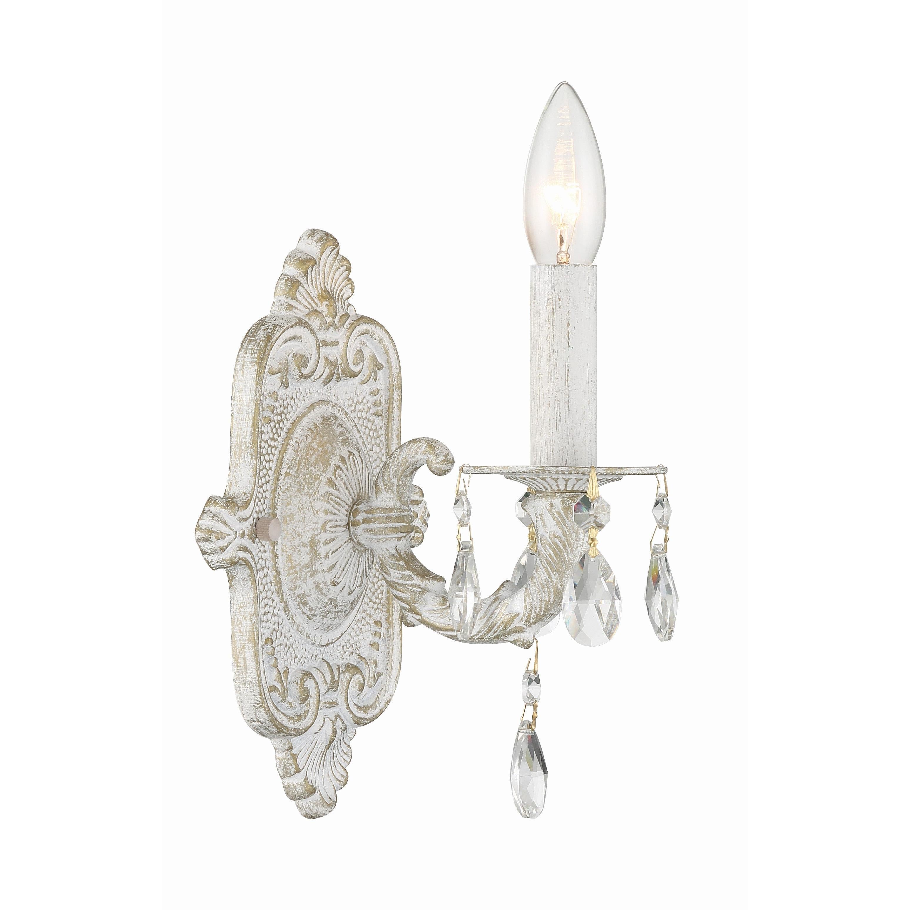 Crystorama Paris Market 5021-AW-CL-S – 6.25 Inch – 1 Light – Sconce – Clear Crystal – Antique White – Dry Rated