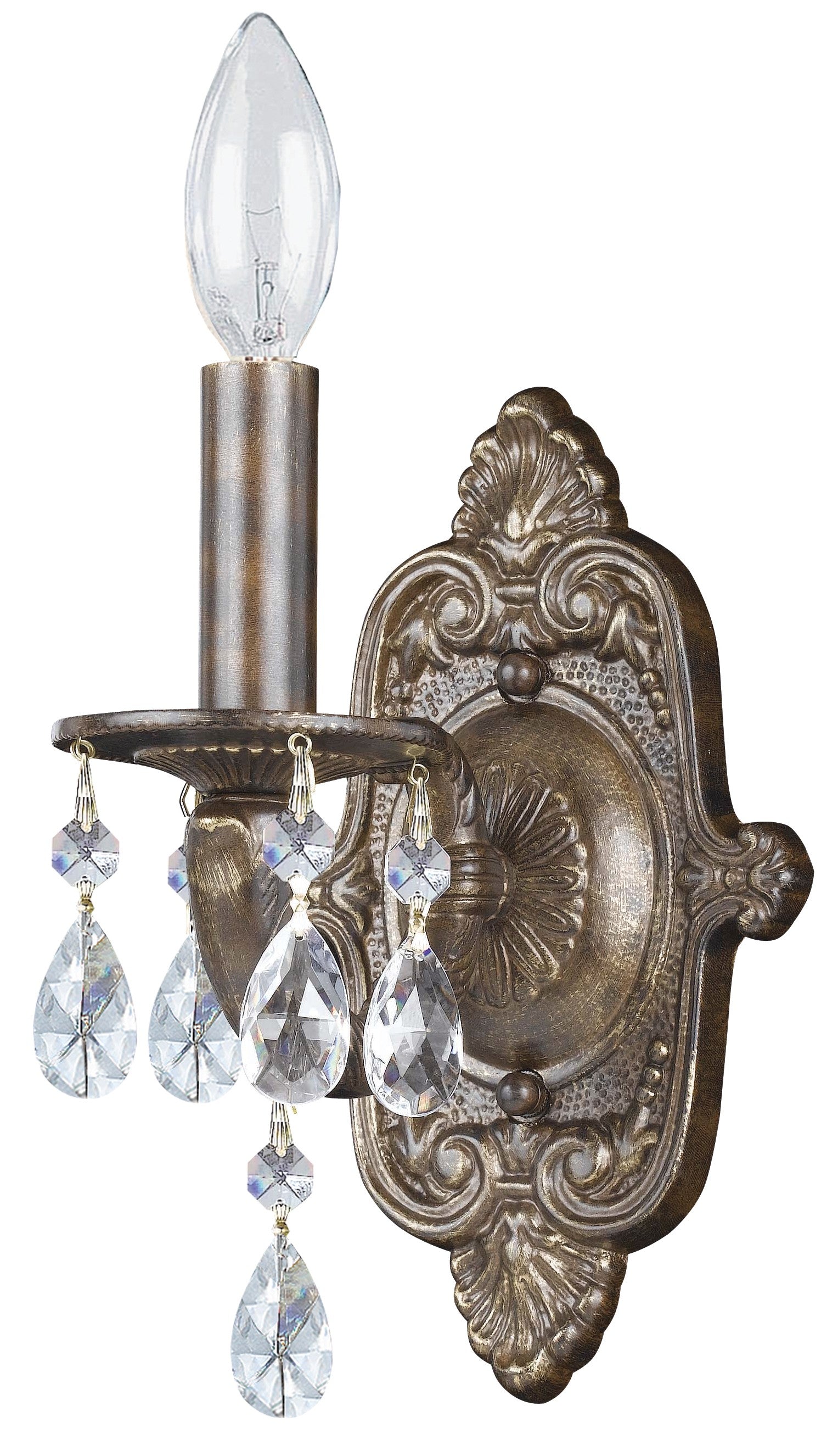 Crystorama Paris Market 5021-VB-CL-MWP – 6.25 Inch – 1 Light – Sconce – Clear Crystal – Venetian Bronze – Dry Rated