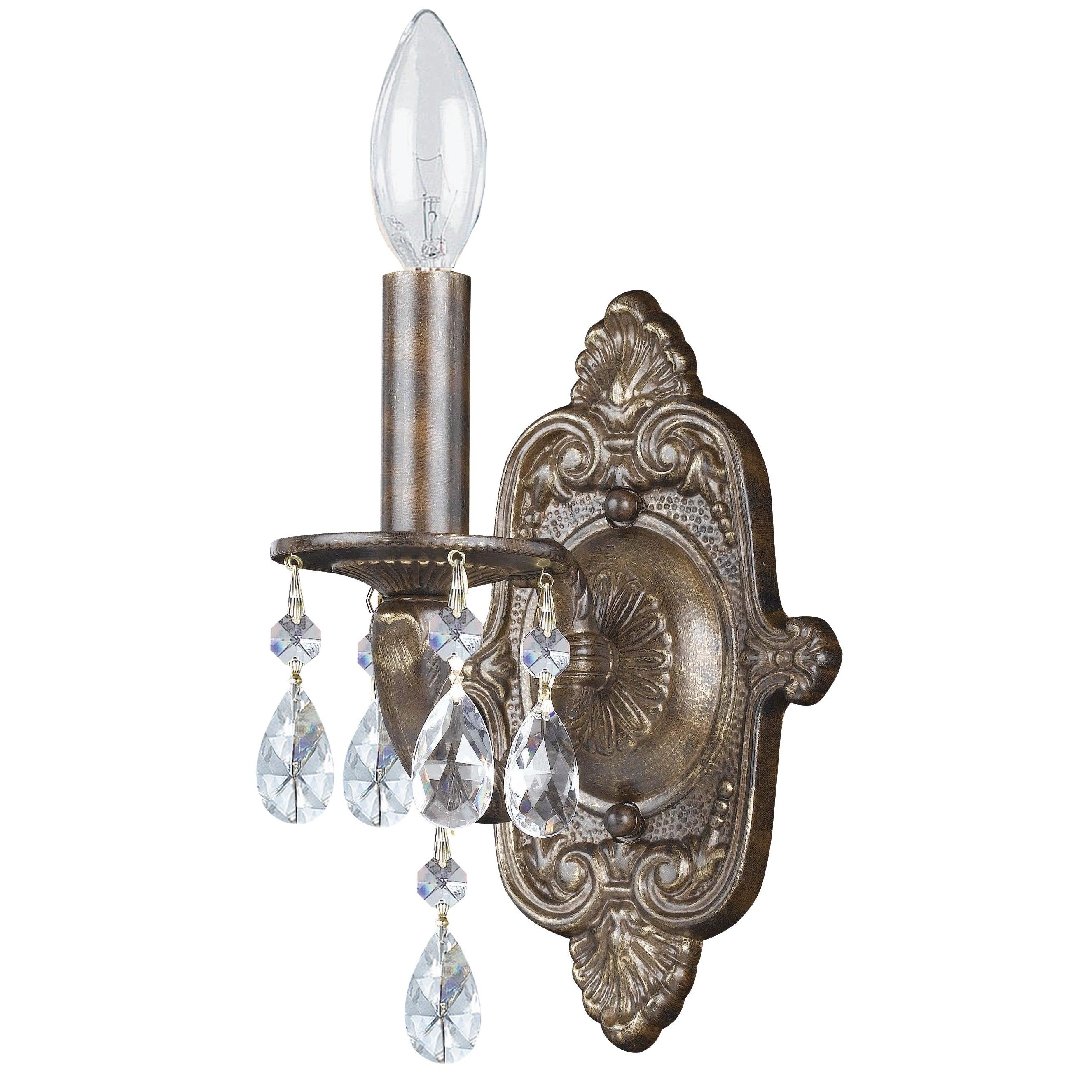 Crystorama Paris Market 5021-VB-CL-SAQ – 6.25 Inch – 1 Light – Sconce – Clear Crystal – Venetian Bronze – Dry Rated