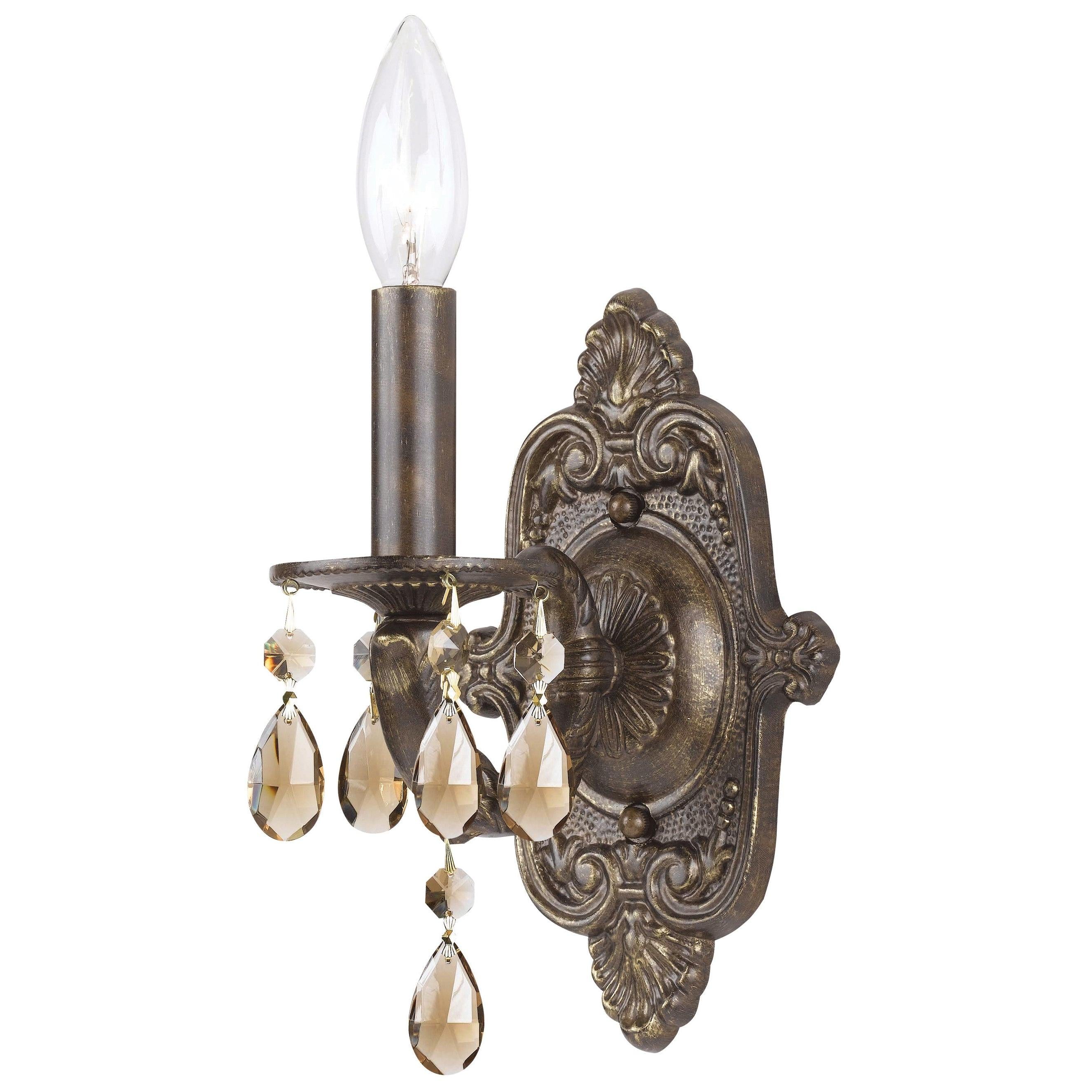 Crystorama Paris Market 5021-VB-GT-MWP – 6.25 Inch – 1 Light – Sconce – Clear Crystal – Venetian Bronze – Dry Rated