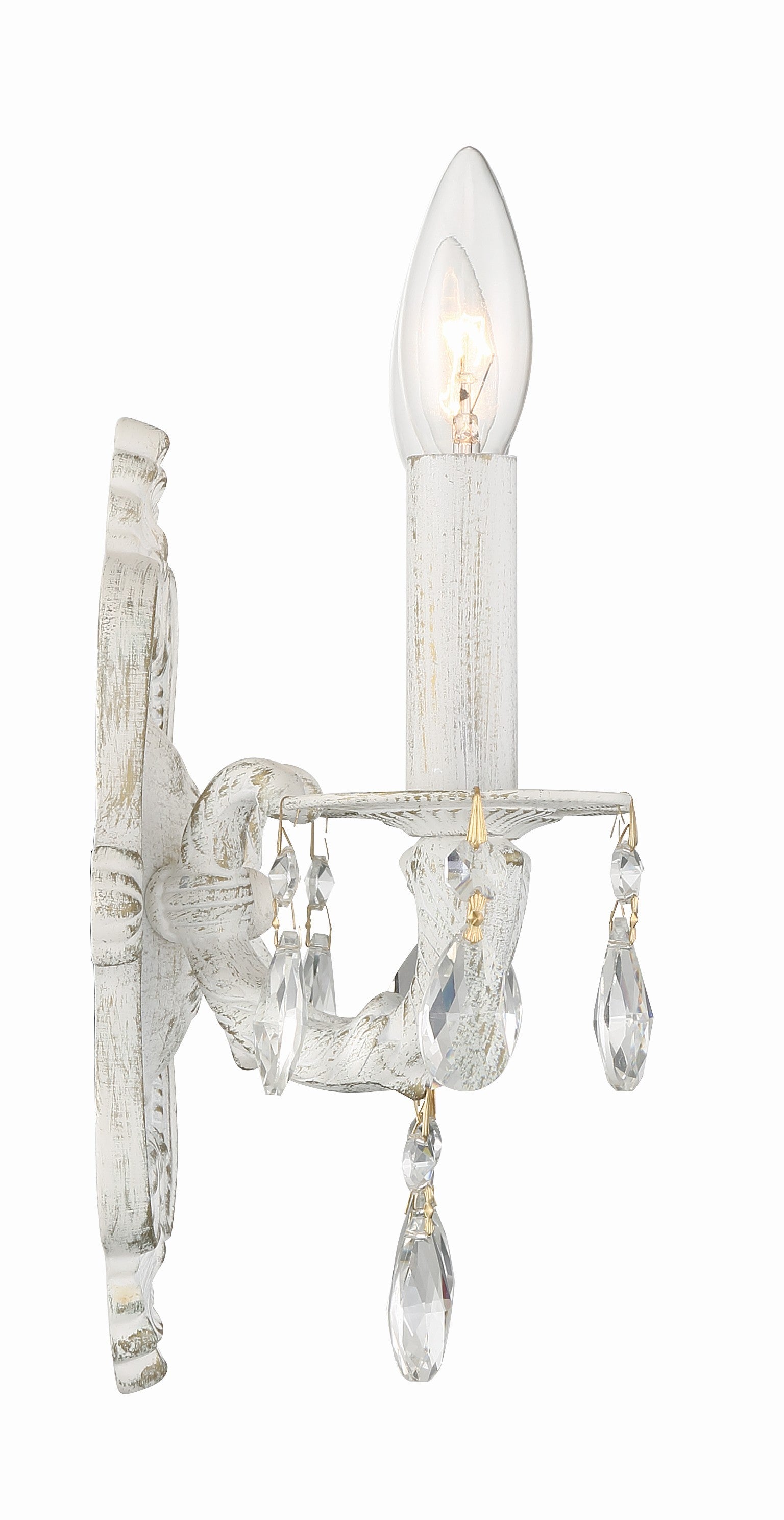 Crystorama Paris Market 5022-AW-CL-MWP – 10 Inch – 2 Light – Sconce – Clear Crystal – Antique White – Dry Rated