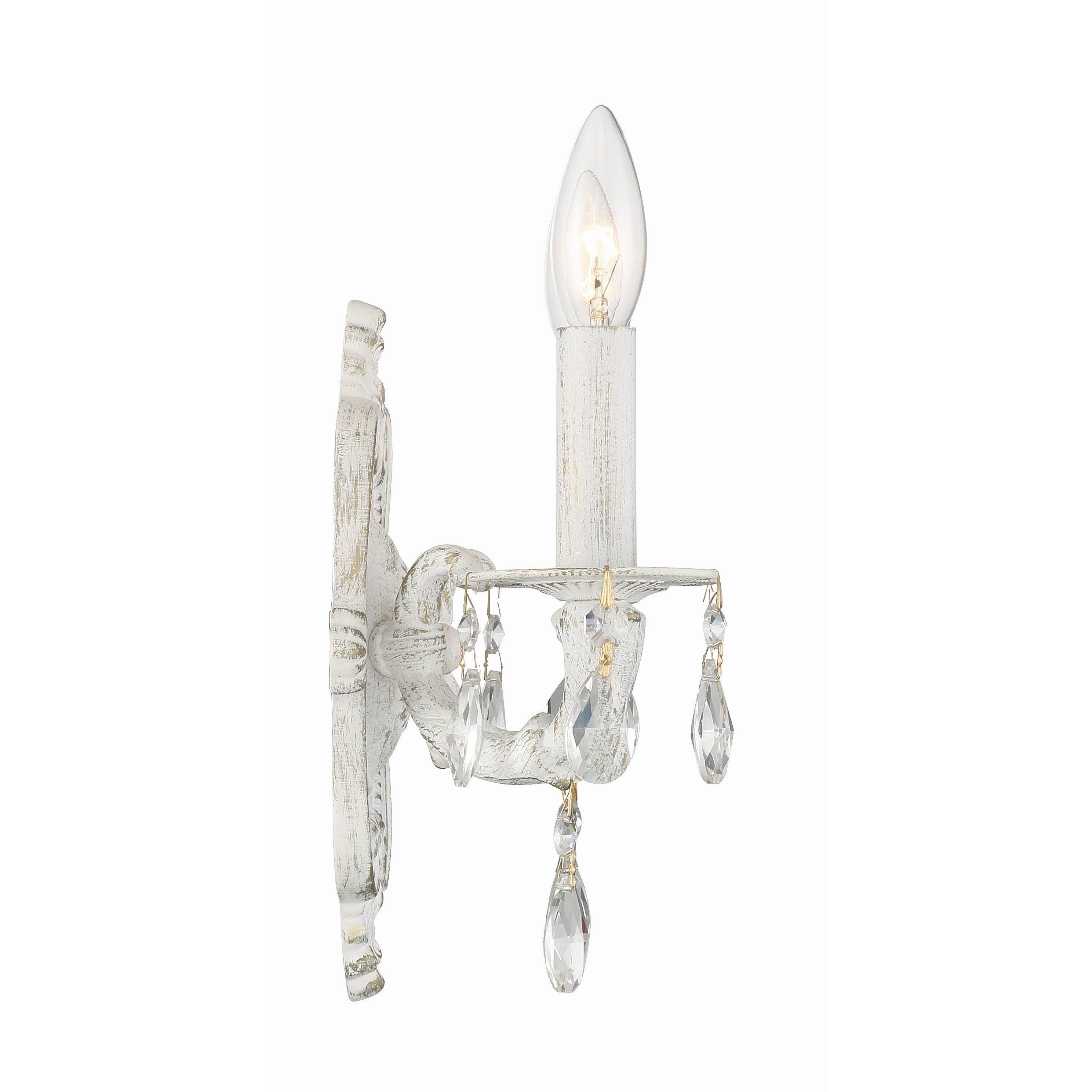 Crystorama Paris Market 5022-AW-CL-SAQ – 10 Inch – 2 Light – Sconce – Clear Crystal – Antique White – Dry Rated