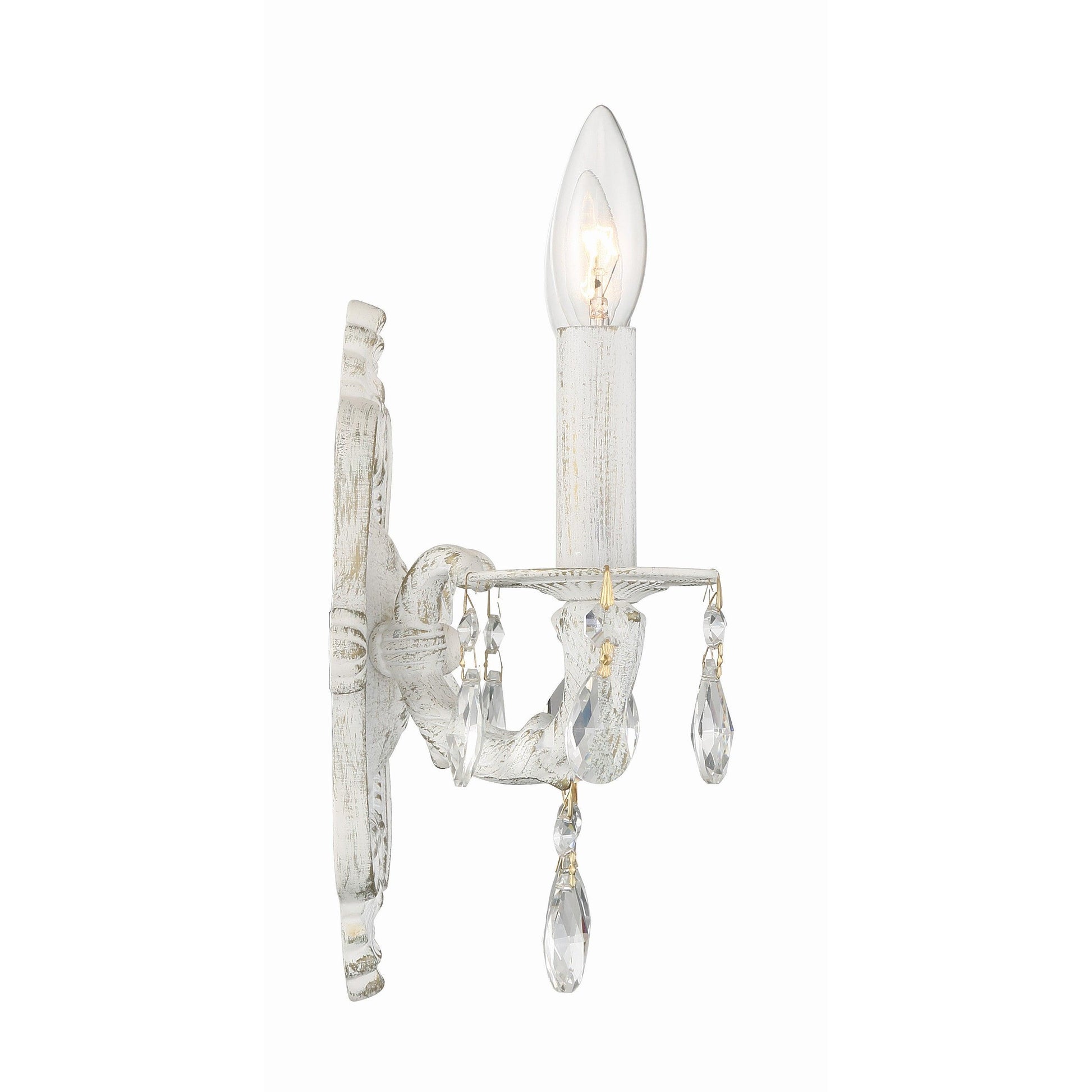Crystorama Paris Market 5022-AW-CL-S – 10 Inch – 2 Light – Sconce – Clear Crystal – Antique White – Dry Rated