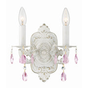 Crystorama Paris Market 5022-AW-RO-MWP – 10 Inch – 2 Light – Sconce – Clear Crystal – Antique White – Dry Rated