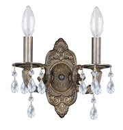 Crystorama Paris Market 5022-VB-CL-MWP – 10 Inch – 2 Light – Sconce – Clear Crystal – Venetian Bronze – Dry Rated