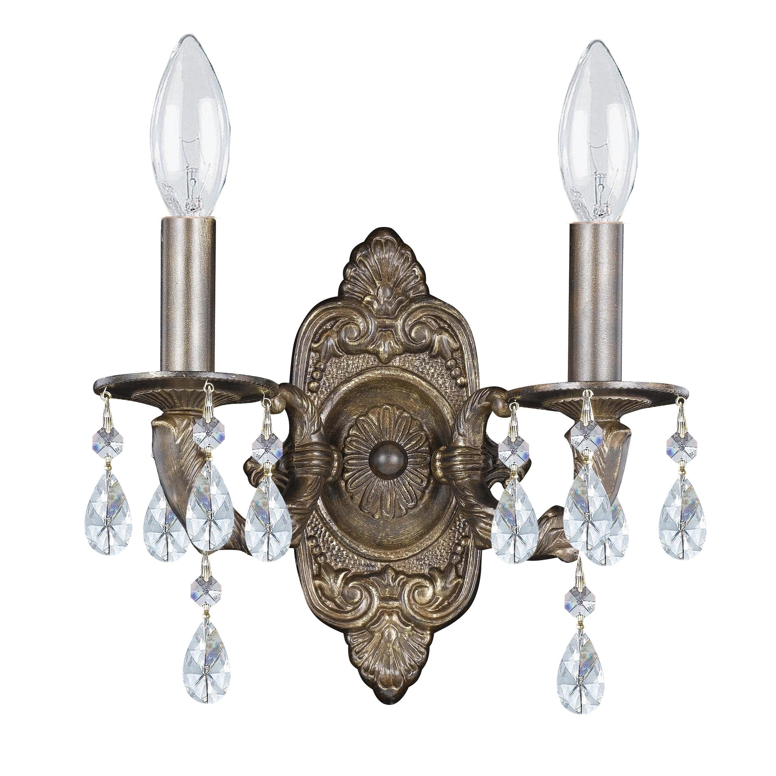 Crystorama Paris Market 5022-VB-CL-S – 10 Inch – 2 Light – Sconce – Clear Crystal – Venetian Bronze – Dry Rated