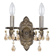 Crystorama Paris Market 5022-VB-GT-S – 10 Inch – 2 Light – Sconce – Clear Crystal – Venetian Bronze – Dry Rated