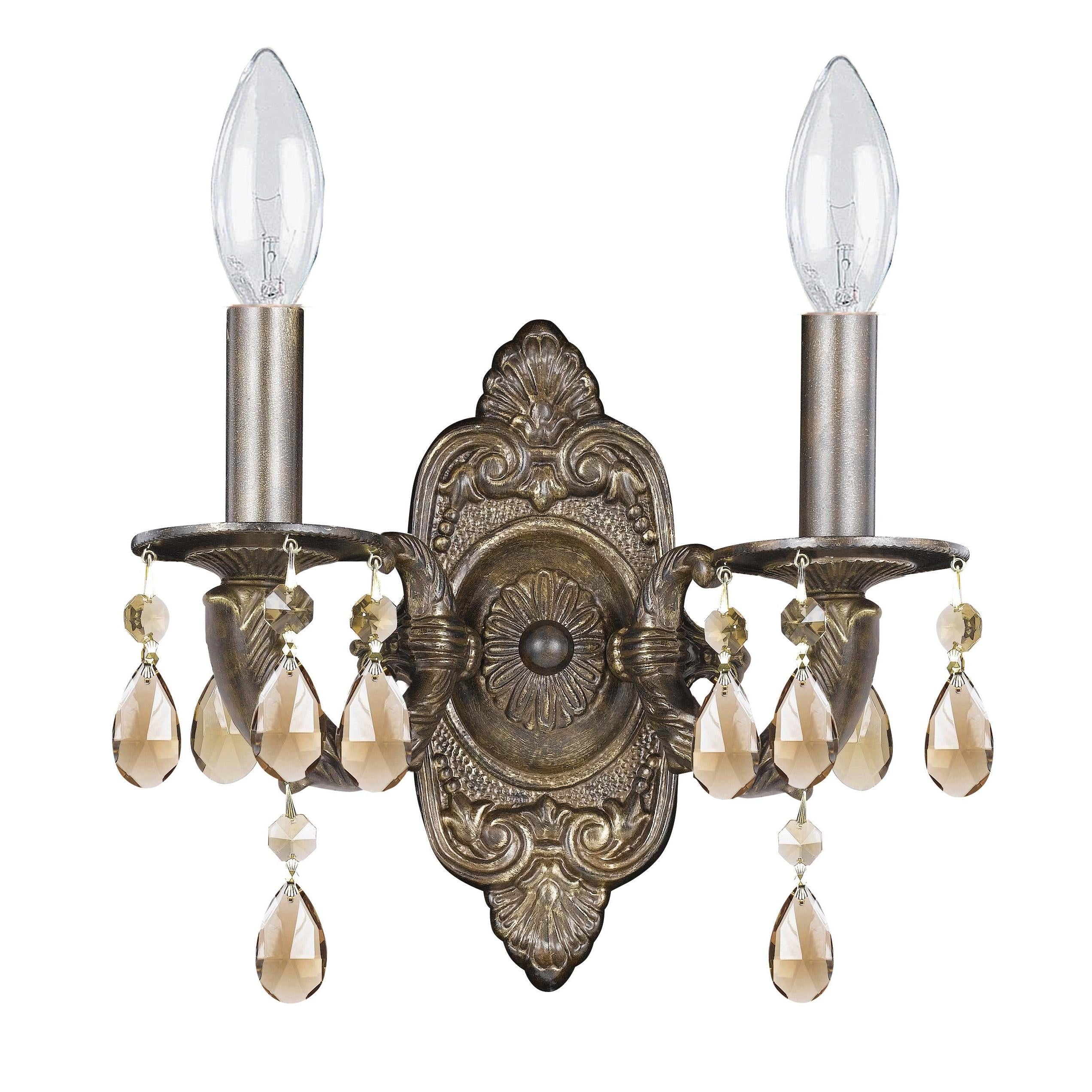 Crystorama Paris Market 5022-VB-GT-S – 10 Inch – 2 Light – Sconce – Clear Crystal – Venetian Bronze – Dry Rated