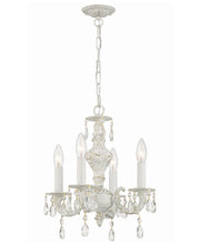 Crystorama Paris Market 5024-AW-CL-SAQ – 13.5 Inch – 4 Light – Chandelier – Clear Crystal – Antique White – Dry Rated