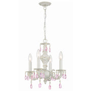Crystorama Paris Market 5024-AW-RO-MWP – 13.5 Inch – 4 Light – Chandelier – Clear Crystal – Antique White – Dry Rated