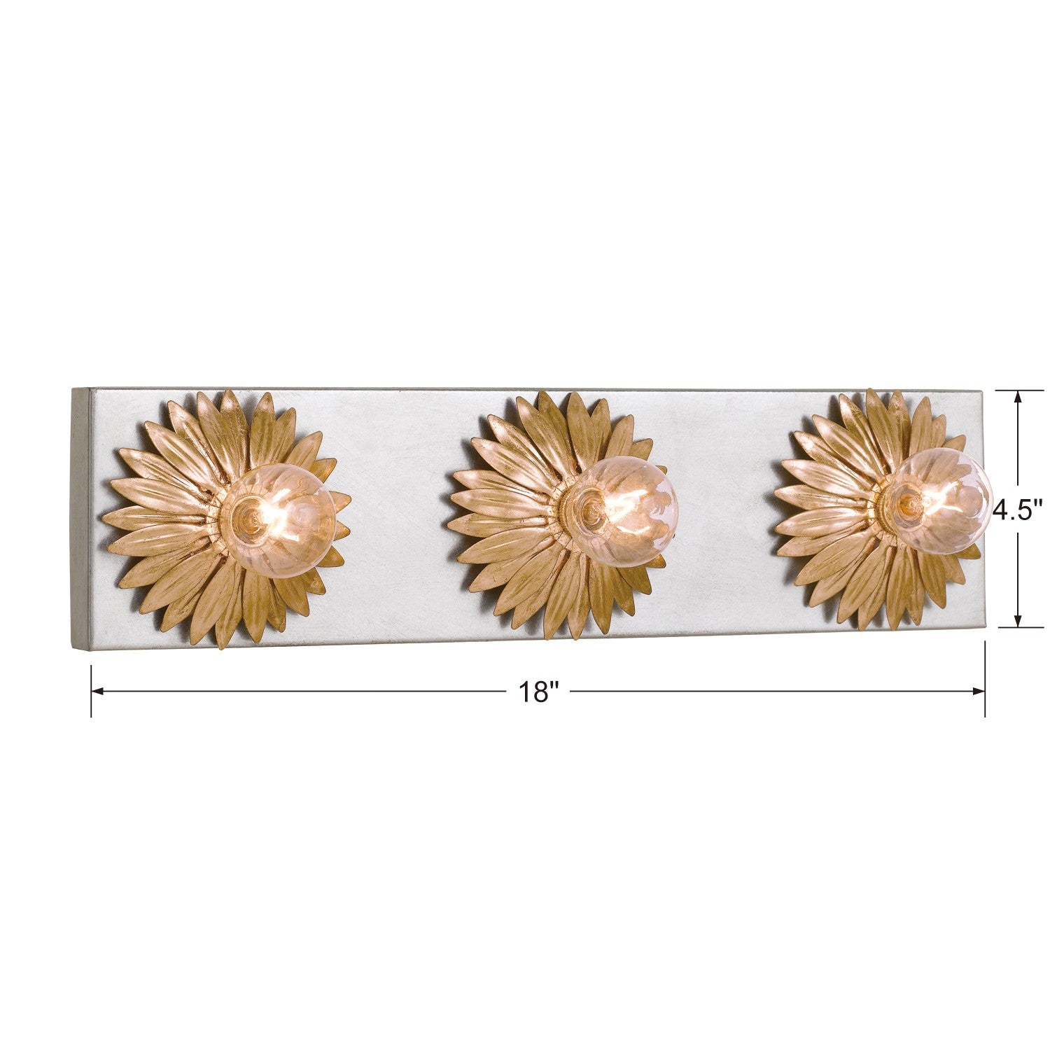 Crystorama Broche 503-GA-SA – 18 Inch – 3 Light – Bath Vanity Light – Antique Gold + Antique Silver – Damp Rated